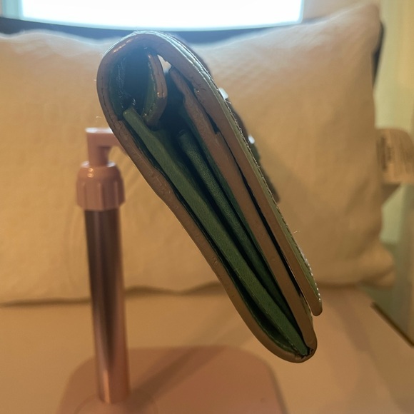 Burberry Blue Label Leather Wallet Lime Green Nova Check Lined Japan Luxury - Picture 14 of 17